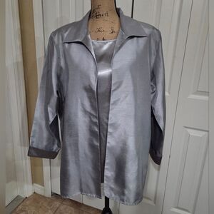 Appleseed's Silver Women's Shell Top And Jacket Set Size 18W